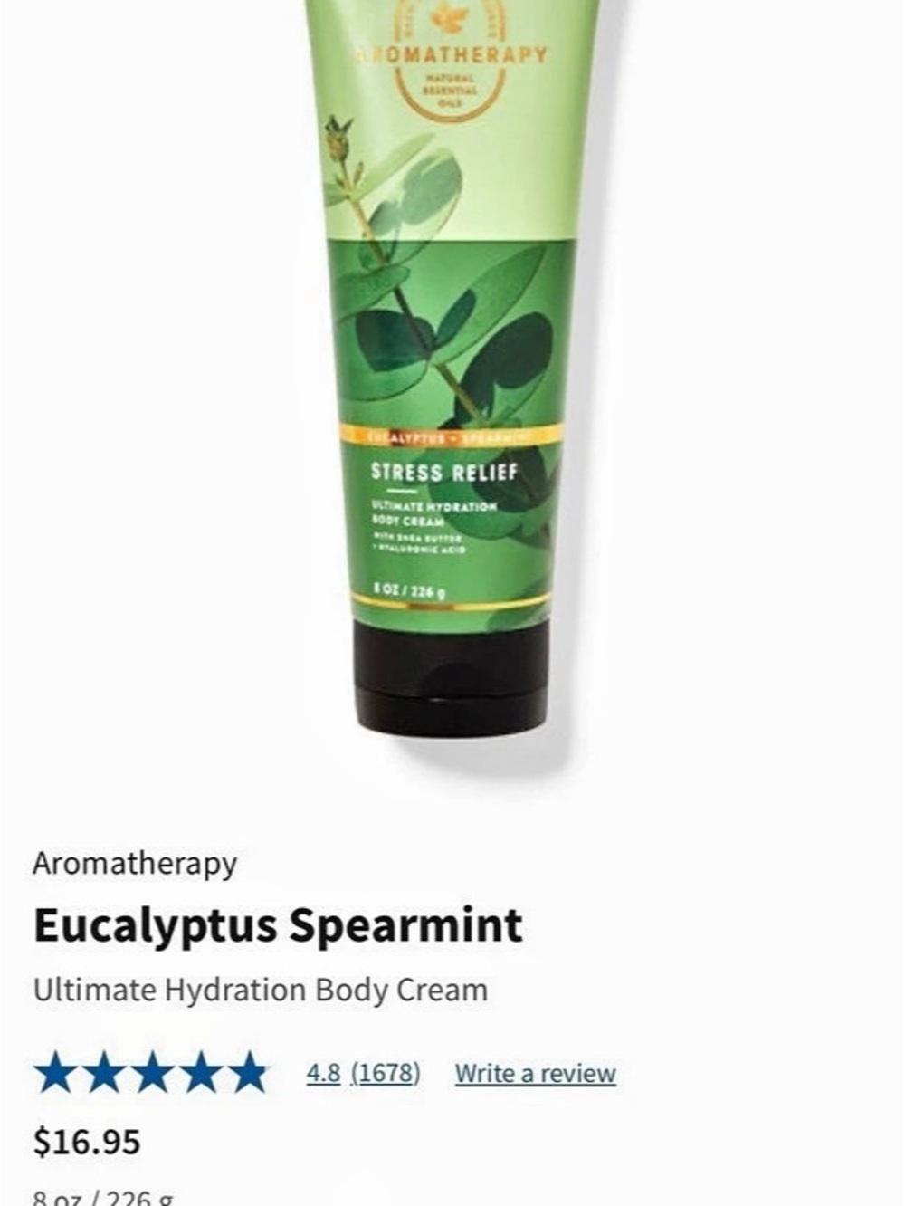 Bath & Body Works Eucalyptus Spearmint Ultimate Hydration Body Cream Body Cream